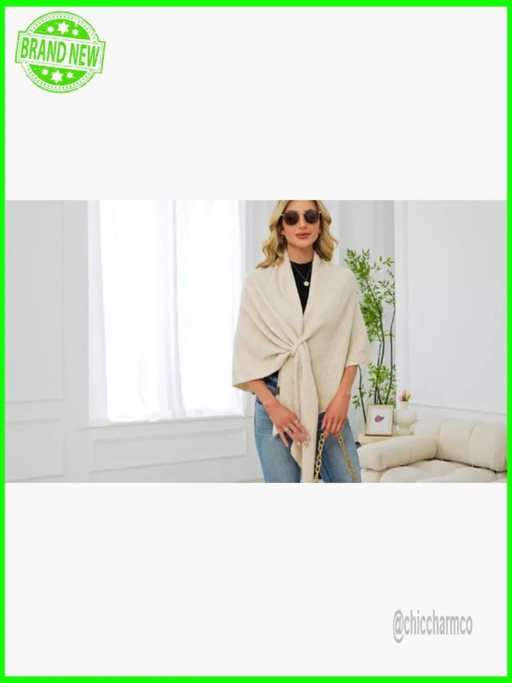 Soft Knit Poncho Shawl Wrap Open Front All Seasons Loose Fit